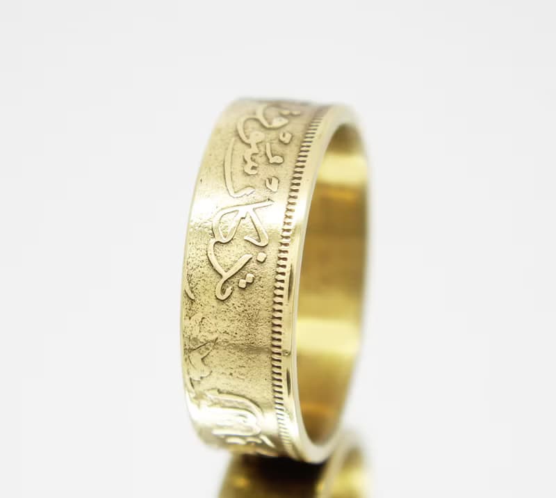 Egypt Coin Ring 20 millim 1958 coin rings for men coin rings for women