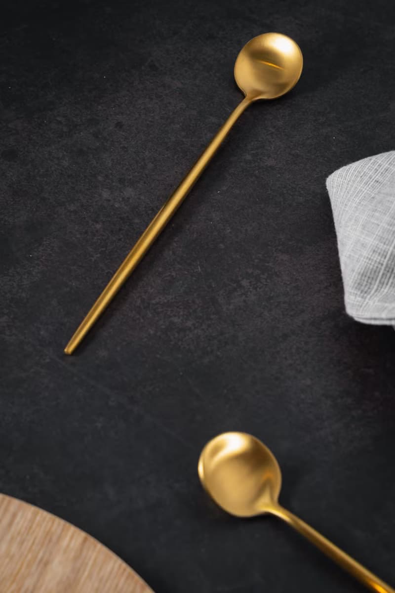 Islandoffer 島嶼製作 創意不锈鋼渡金色長匙羮 (一套2件)