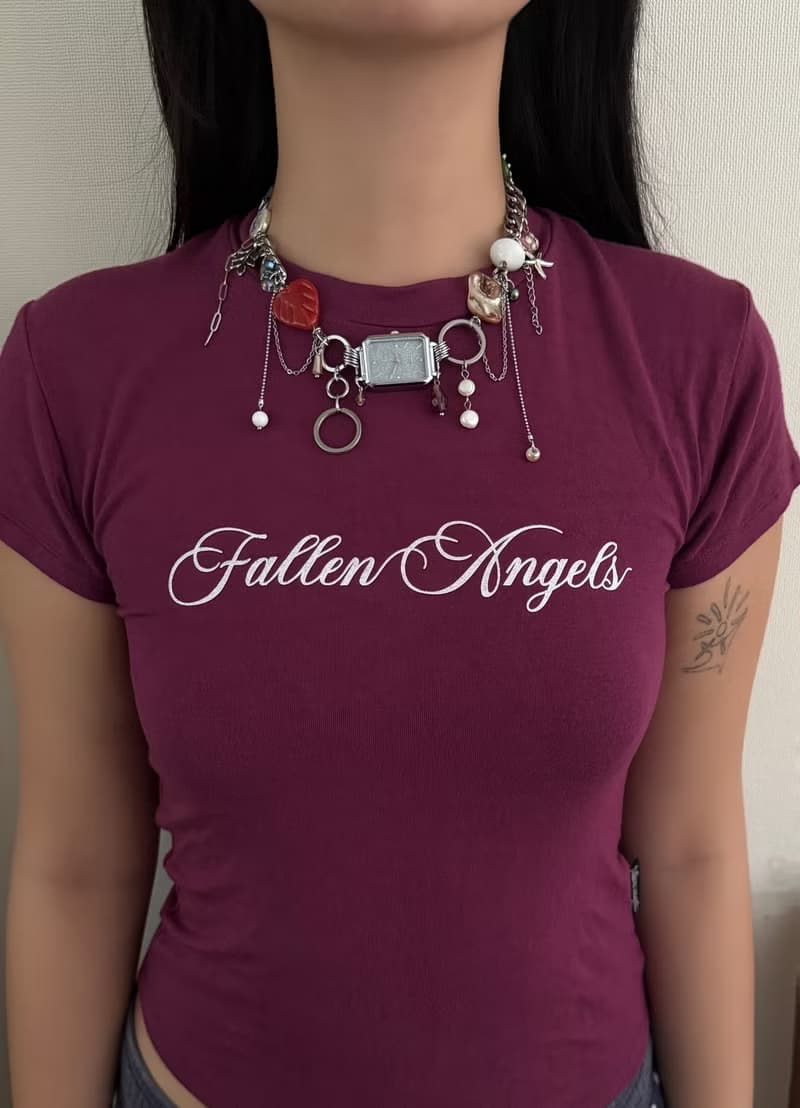 Watch Necklace, Blue shimmer