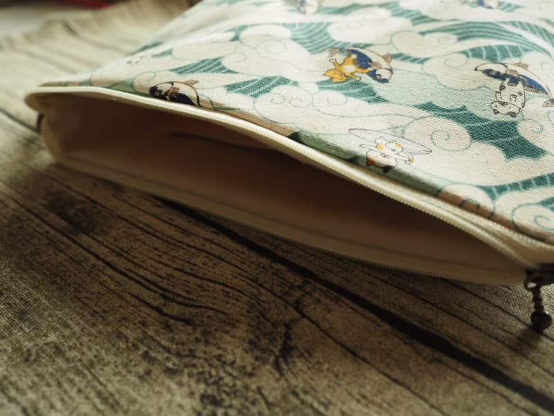 手工縫製托特側肩包帆布手袋化妝包 滑浪貓貓圖案