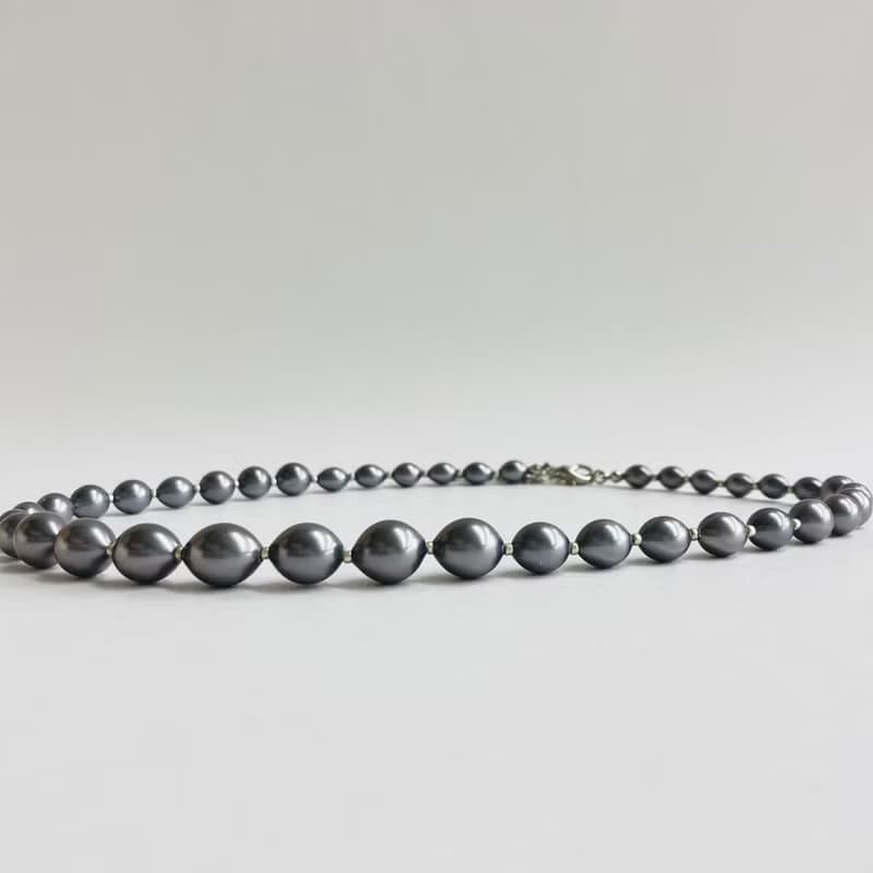 ガラスバロックパールグラデーションネックレスM/約45cm/プルーン/made in japan