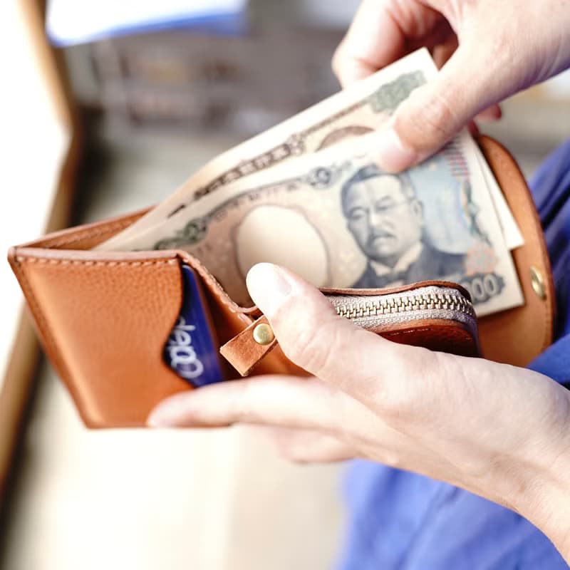 お札入れ ファスナー 財布 ミニ財布 コンパクト 革財布 レザー イタリアンレザー 革