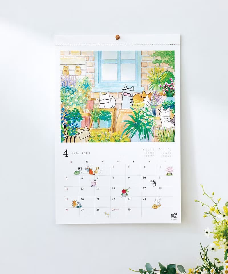 【貓部】2026 四季花卉主題掛曆 月曆 年曆