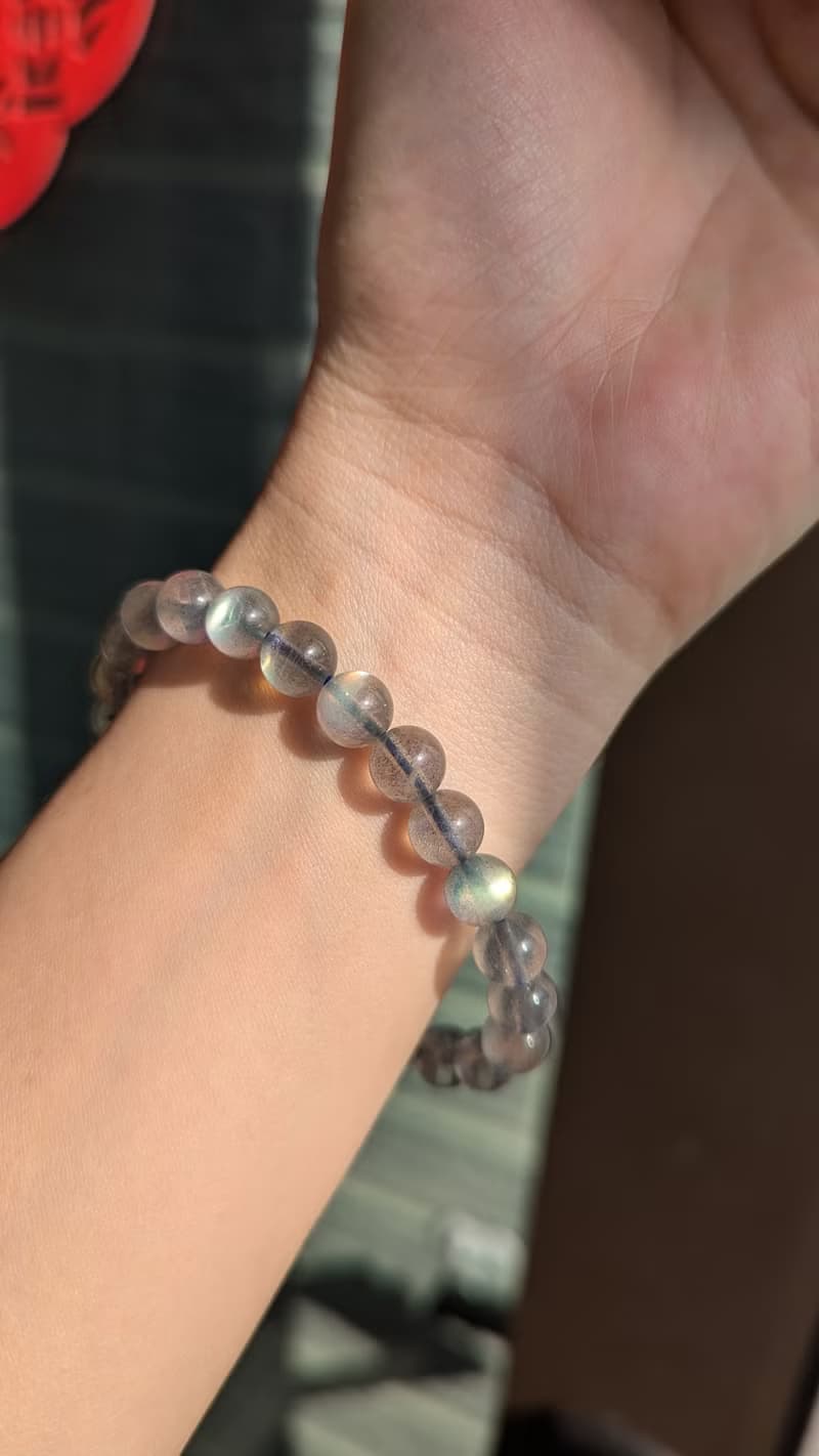 天然拉長石 水晶手鍊【7mm】