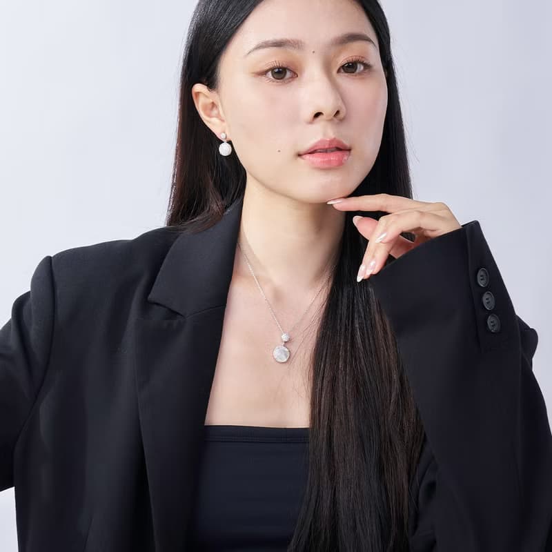 微鑲鋯石貝殼項鍊 (珍珠母貝)共兩色