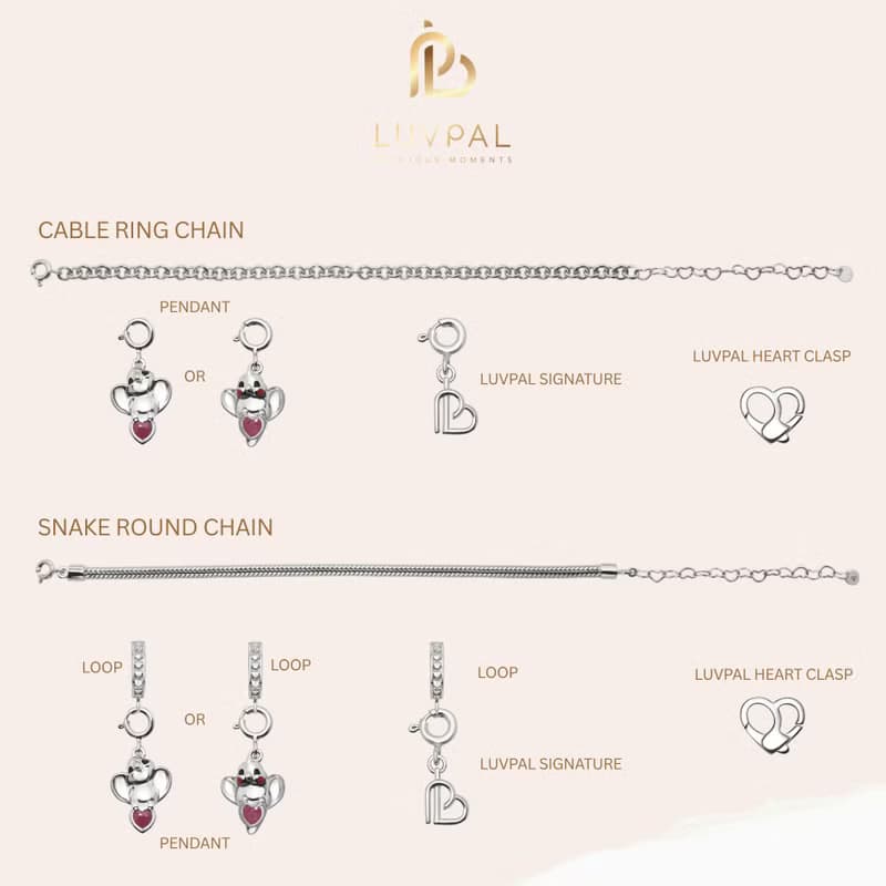 Luvpal | 925 Sterling Silver Bracelet | Cockatiel Charm with Genuine Ruby Heart