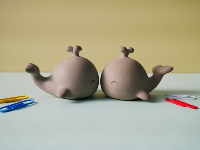 灰翔鯨魚   磁力/水泥療癒小物/辦公文具/春節送禮/情人禮物