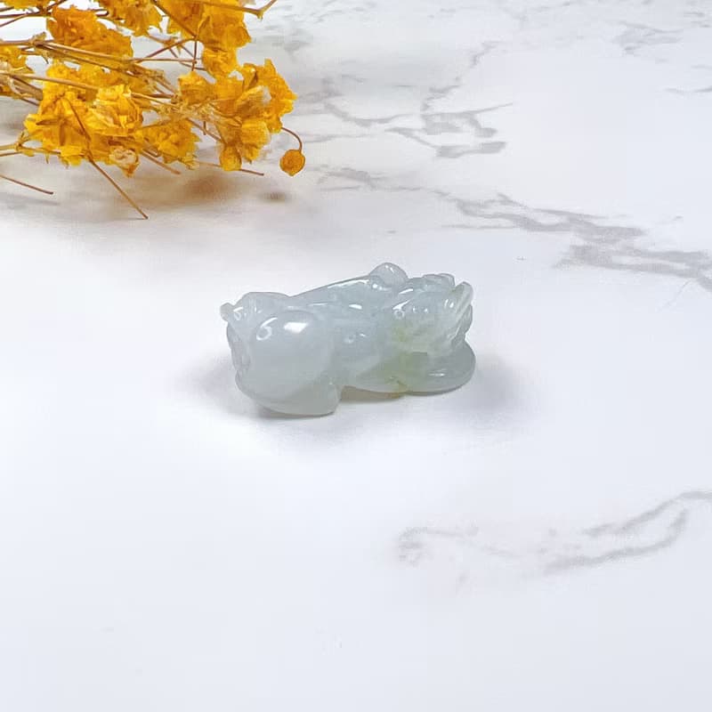 【招財神獸】冰種翡翠貔貅項鍊擺飾 | 天然緬甸玉翡翠A貨 | 送禮