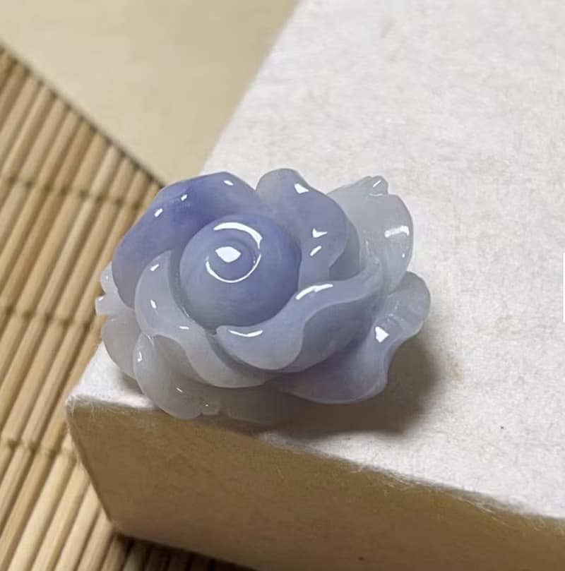 紫羅蘭翡翠玫瑰花 | 天然緬甸玉A貨翡翠 | 送禮