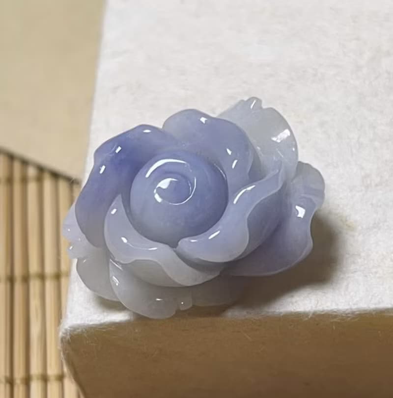 紫羅蘭翡翠玫瑰花 | 天然緬甸玉A貨翡翠 | 送禮