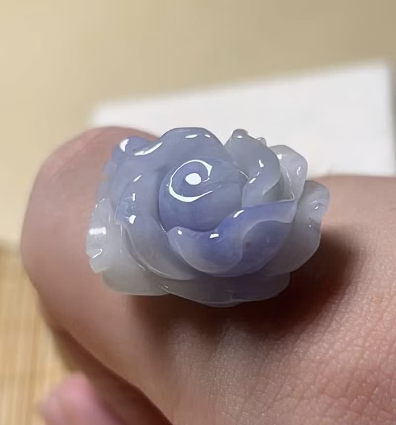 紫羅蘭翡翠玫瑰花 | 天然緬甸玉A貨翡翠 | 送禮