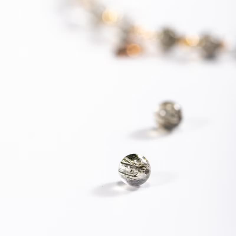 綠碧髮晶白水晶手鍊 | 綠髮碧璽事業招財水晶手鏈