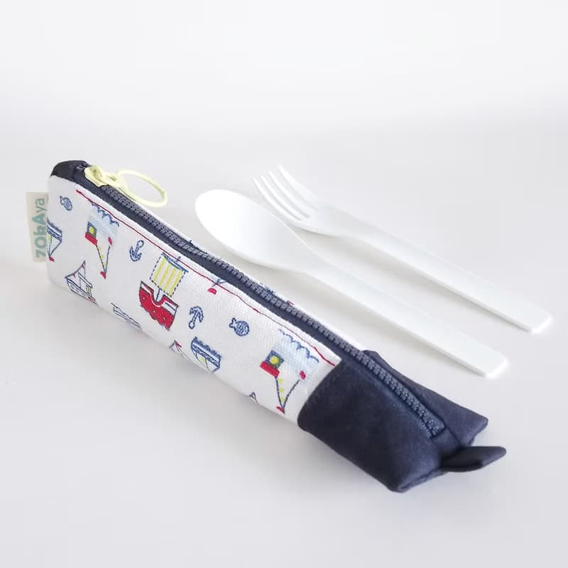 【現貨】三角餐具袋 餐具套 (小帆船) - 小號