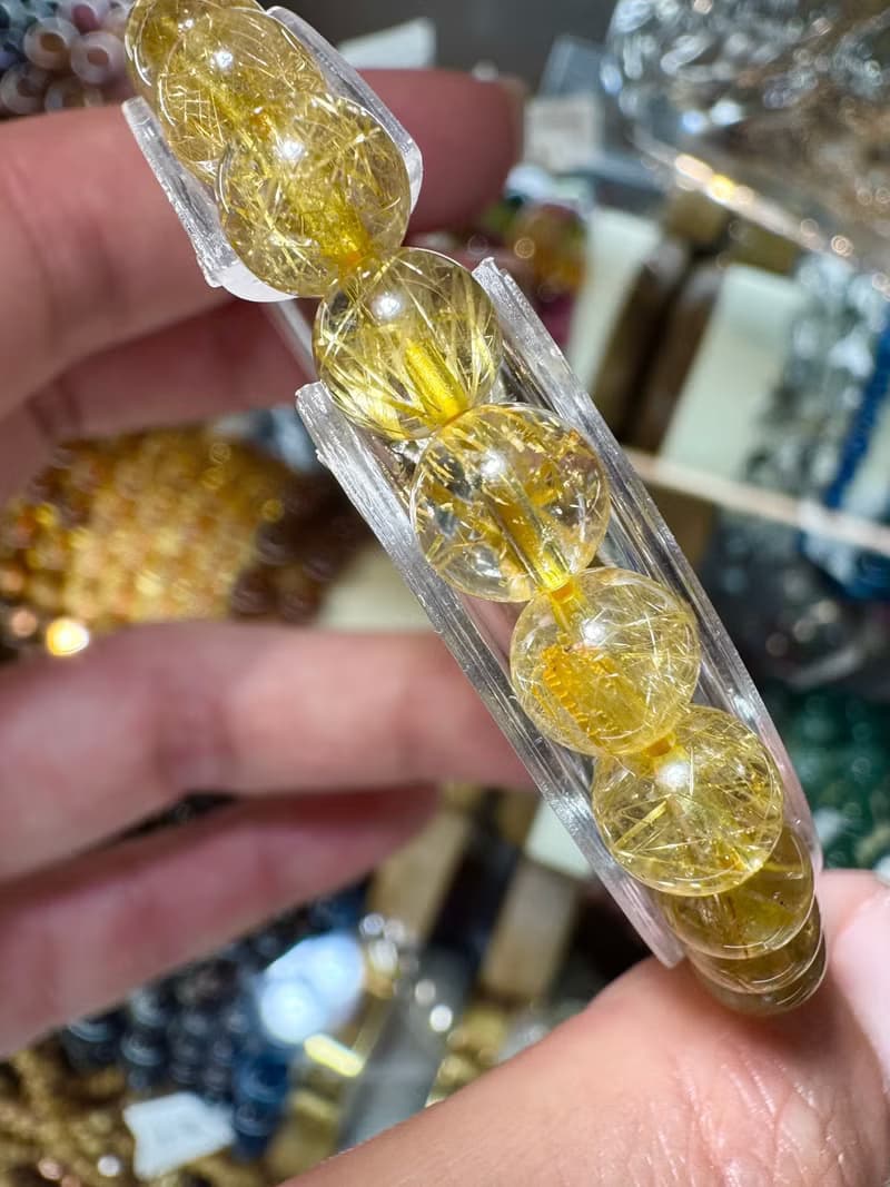 天然小珠黃金厚板鈦金鈦晶6.5mm11.49g旺事業避邪主招財陽氣旺