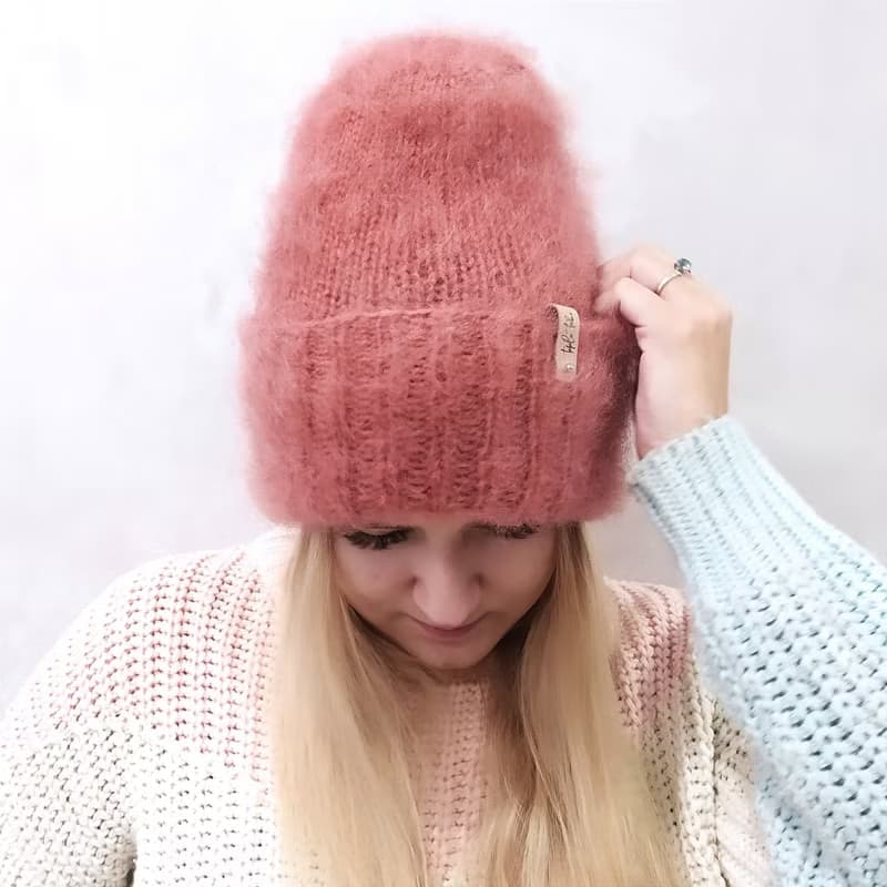 Fluffy pink womens hat | レディース帽子