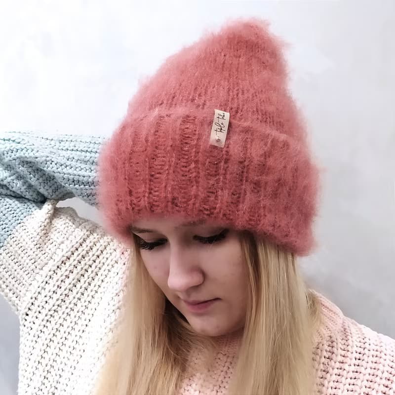 Fluffy pink womens hat | レディース帽子