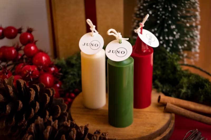 【訂製】聖誕節柱狀香氛蠟燭禮盒・手作蠟燭/JUNO Candle