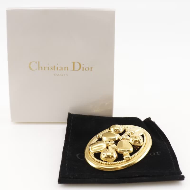 【日本直送】クリスチャンディオール Dior パフュームボトル ブローチ 香水モチーフ  金メッキ 約17.0g レディース【中古】