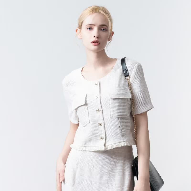 【MEDUSA】小香風流蘇套裝上衣(M-XL) | 小香風外套 夏季呢布