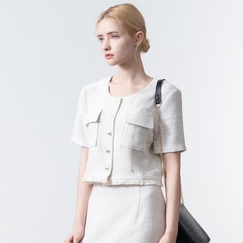 【MEDUSA】小香風流蘇套裝上衣(M-XL) | 小香風外套 夏季呢布