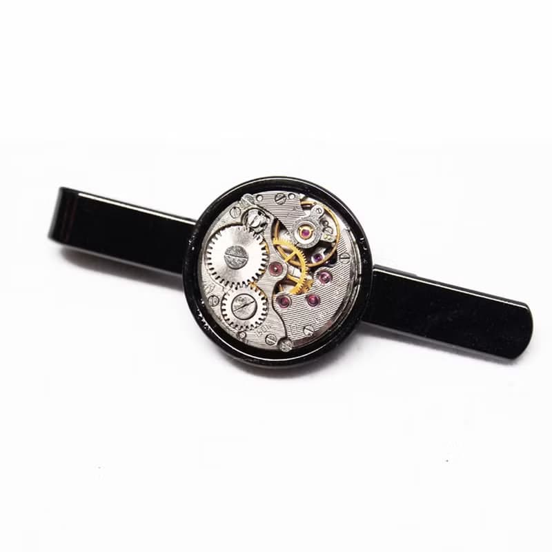 Steampunk蒸汽龐克風格 1960 機芯領帶夾BK