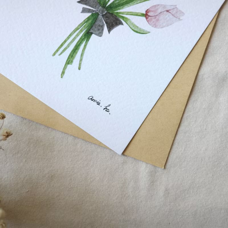 暖意花束 / 手繪明信片萬用卡 ( 五入組 )