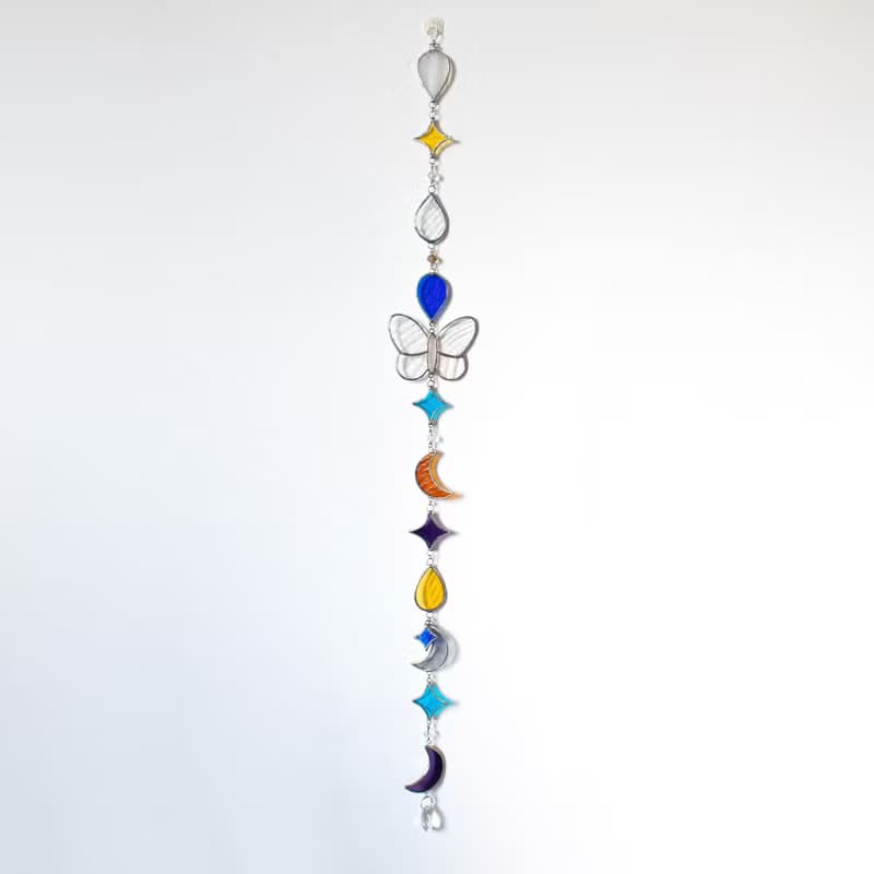 Stained glass garland, Home decor, Housewarming gift, Wall decor