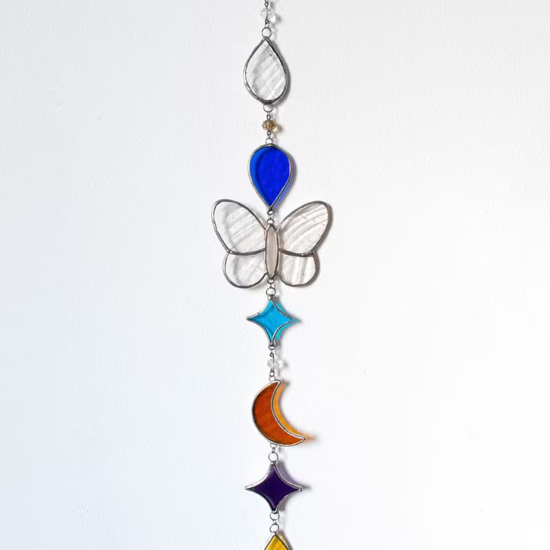 Stained glass garland, Home decor, Housewarming gift, Wall decor