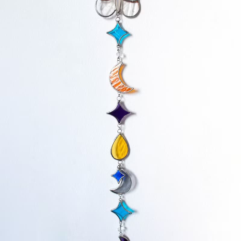 Stained glass garland, Home decor, Housewarming gift, Wall decor