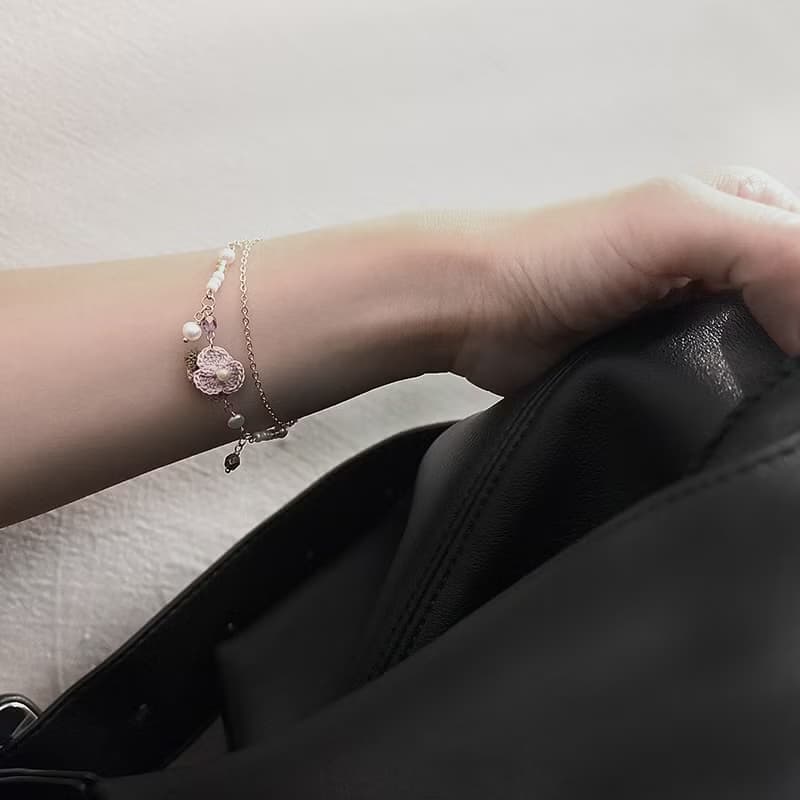 【原創手作】霧櫻語 手鍊 鉤針 立體 聖誕節 送禮 禮物