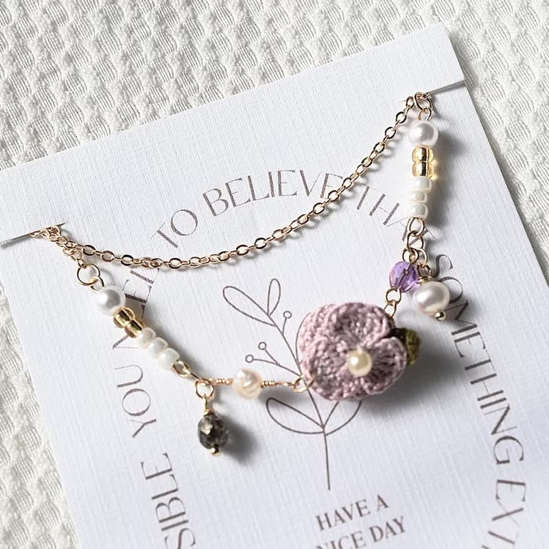 【原創手作】霧櫻語 手鍊 鉤針 立體 聖誕節 送禮 禮物