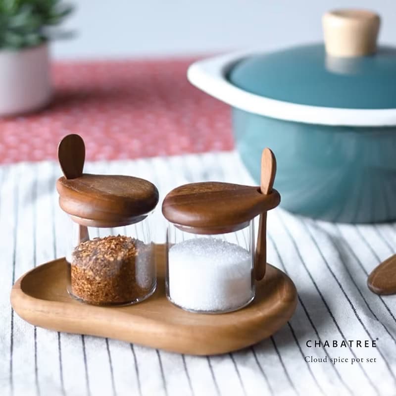 泰國人手製 CHABATREE BLANCHE 香料及調味罌(附匙)