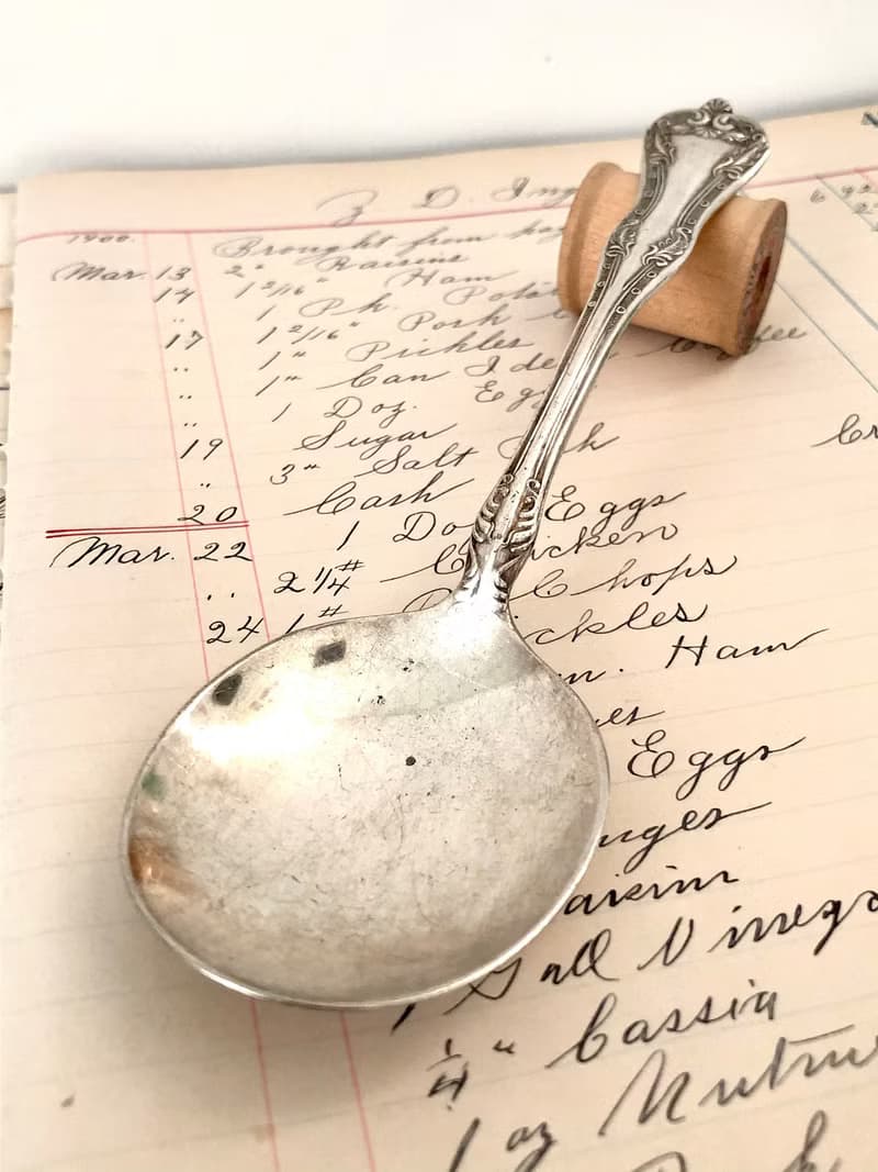 百年古董 1908年美國National Imperial Plate鍍銀圓湯匙