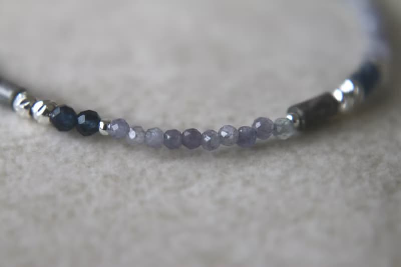 手鍊 坦桑石 9月誕生石 藍寶石 - 上升 -