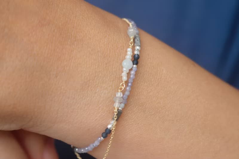 手鍊 坦桑石 9月誕生石 藍寶石 - 上升 -