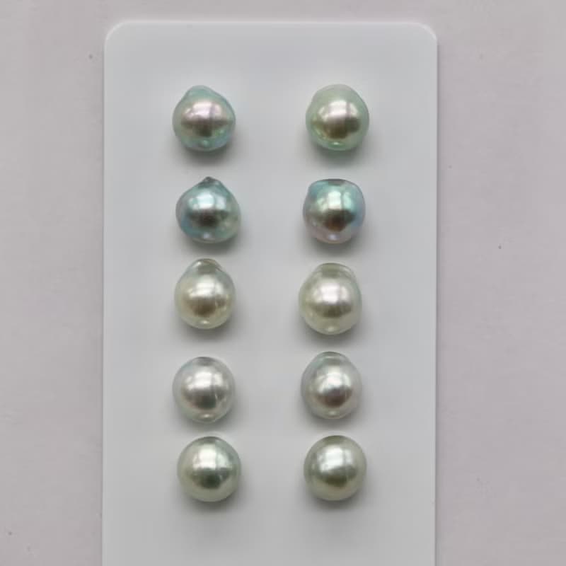 日本直送 數量限定 7.5mm天然色巴洛克形Akoya珍珠耳環 耳釘 耳飾