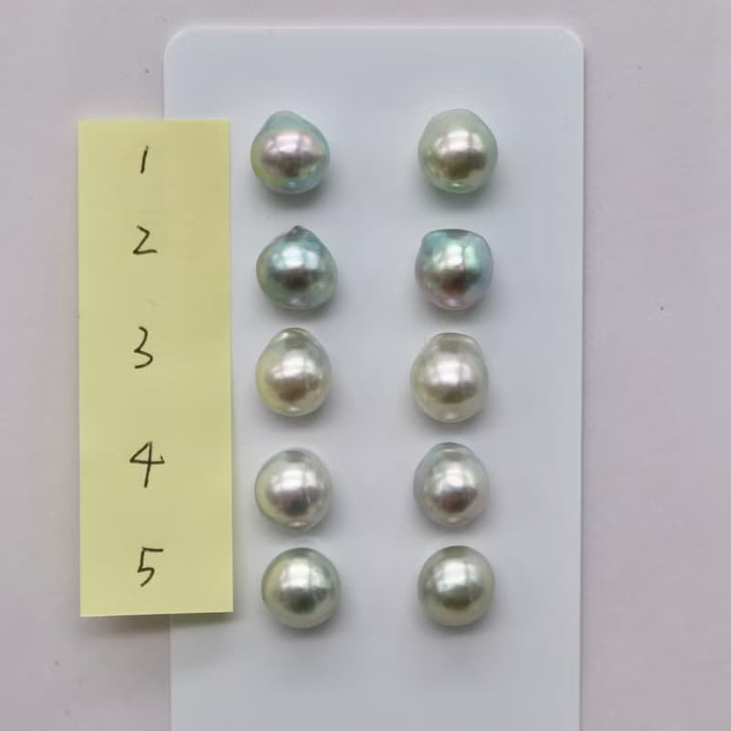 日本直送 數量限定 7.5mm天然色巴洛克形Akoya珍珠耳環 耳釘 耳飾