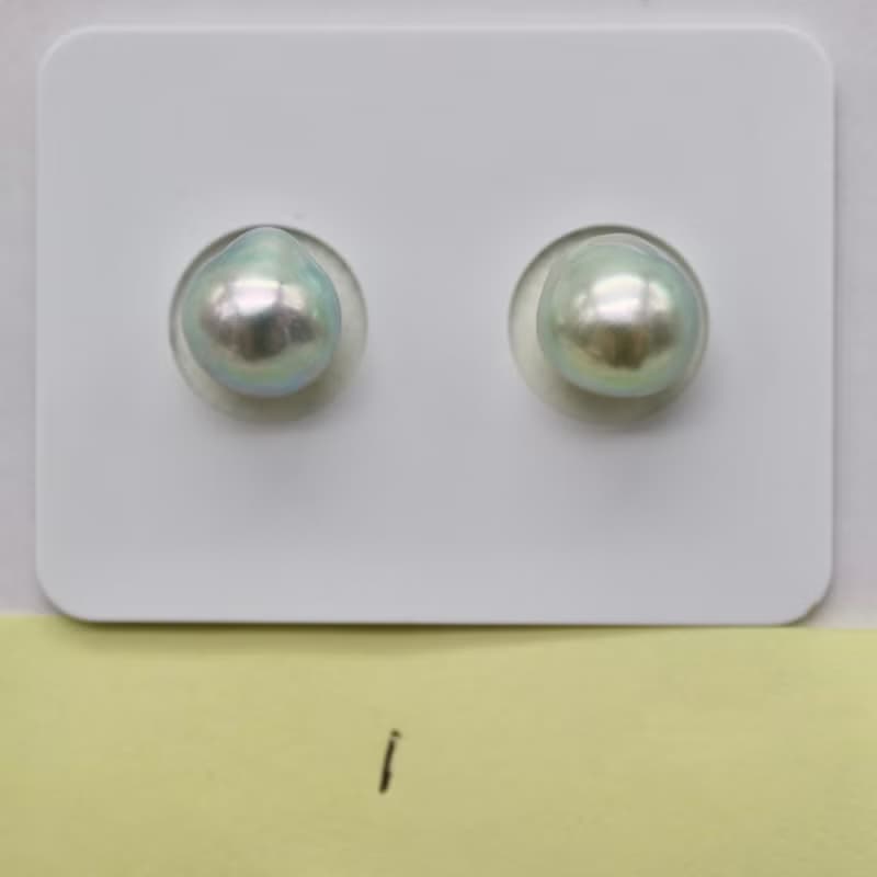 日本直送 數量限定 7.5mm天然色巴洛克形Akoya珍珠耳環 耳釘 耳飾