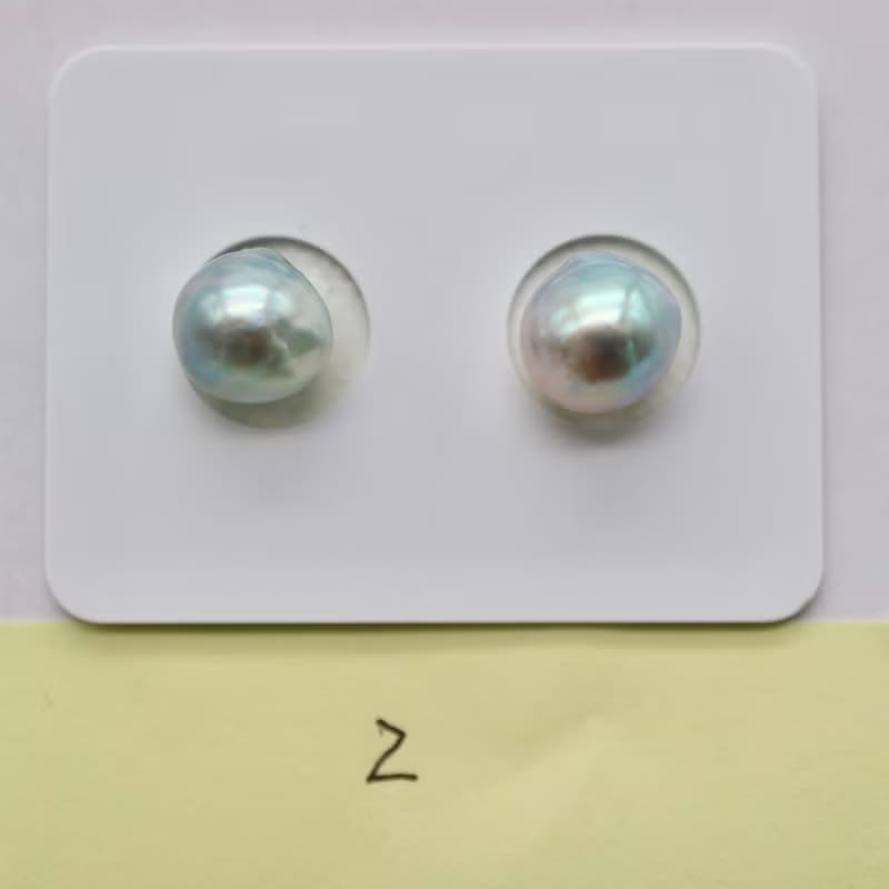 日本直送 數量限定 7.5mm天然色巴洛克形Akoya珍珠耳環 耳釘 耳飾