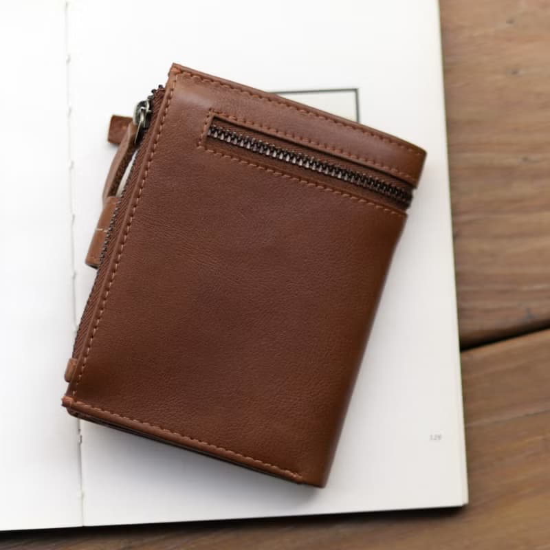 【24hr快速出貨】雙拉鍊扣式英倫風短夾-075022 三色 母錢包 中夾