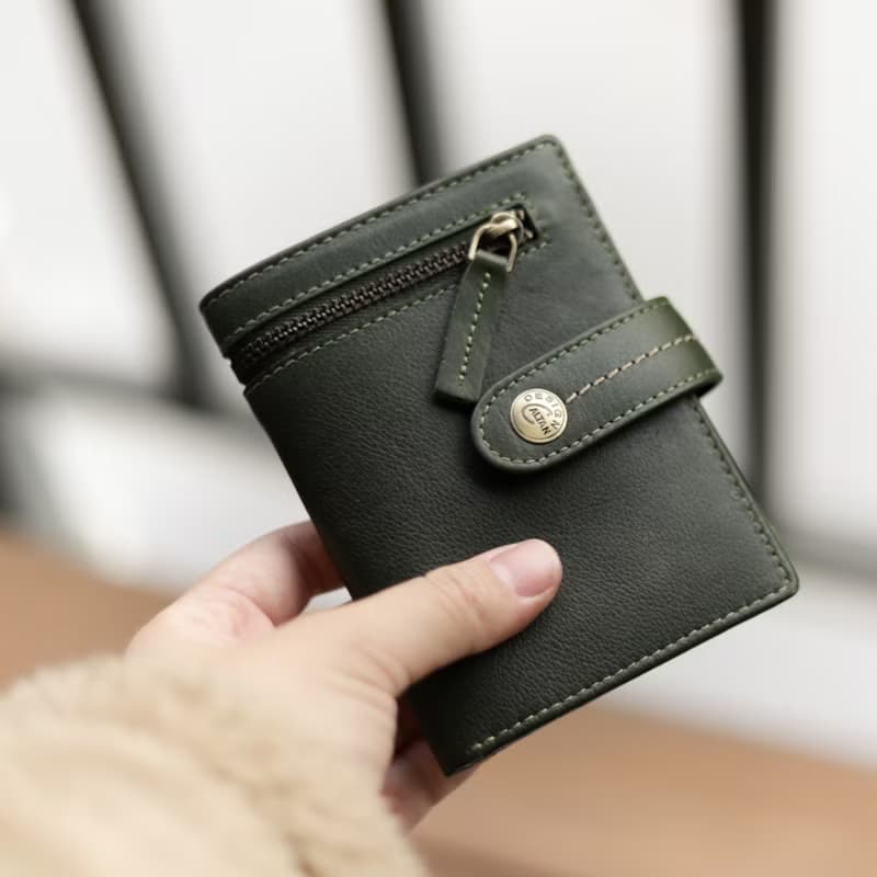 【24hr快速出貨】雙拉鍊扣式英倫風短夾-075022 三色 母錢包 中夾