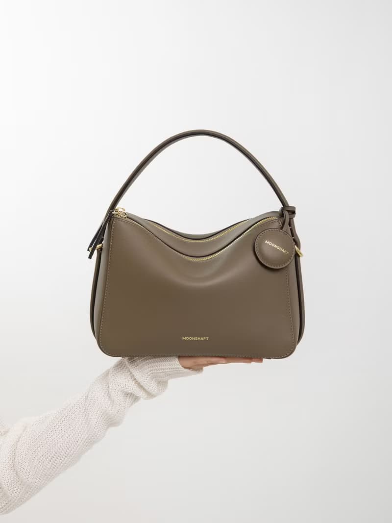 Moonshaft 月軸 Double Zip 納帕小牛皮袋 24 真皮 手提包 斜揹