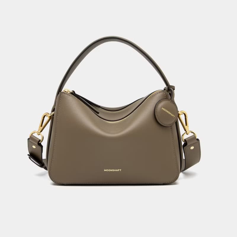 Moonshaft 月軸 Double Zip 納帕小牛皮袋 24 真皮 手提包 斜揹