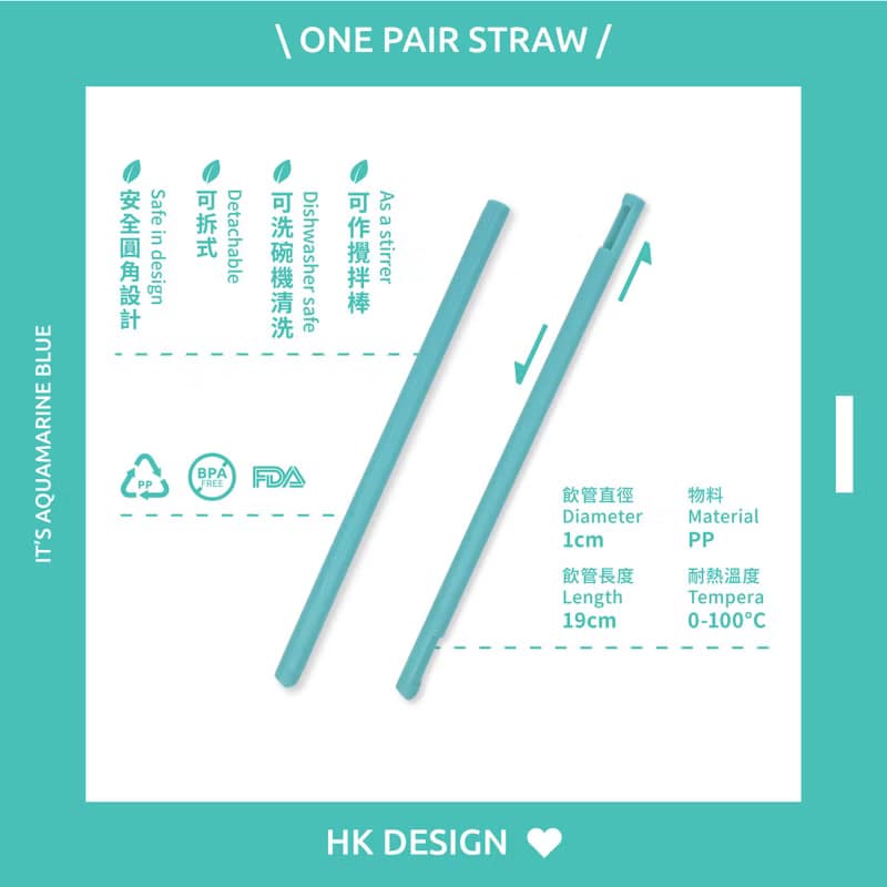 【Good Design Award】可拆式環保吸管-壹對飲管 One Pair Straw