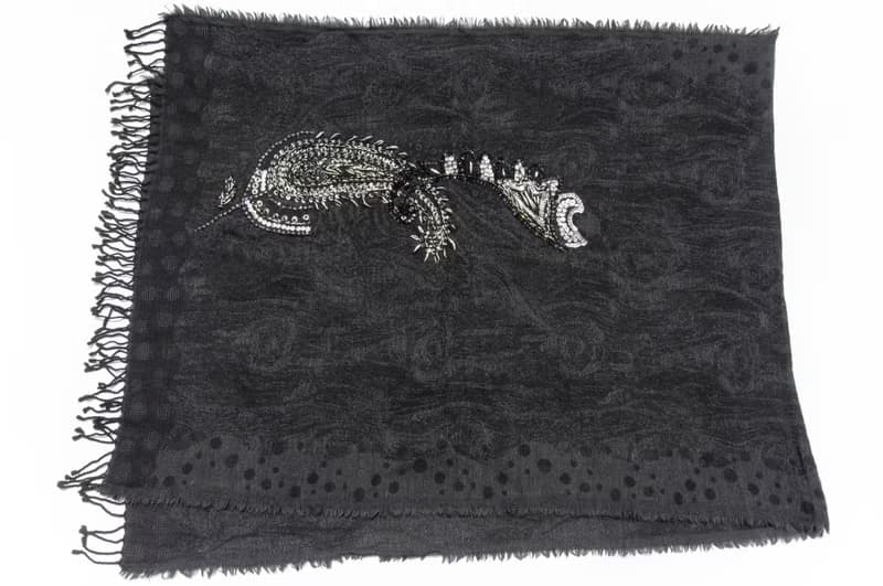 喀什米爾Cashmere/水煮羊毛披肩/針織圍巾/刺繡圍巾/羊絨披巾-花