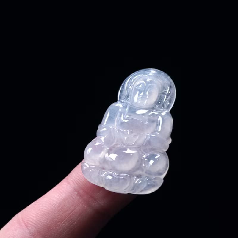 冰種翡翠觀音菩薩 | 裸石 | 天然緬甸玉翡翠A貨 | 送禮