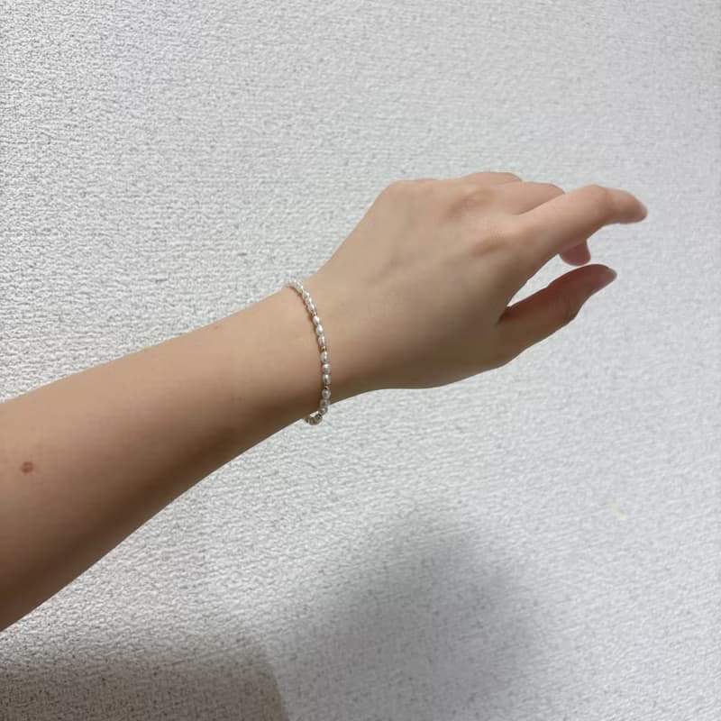 小米粒 天然 淡水珍珠 × 14KGF 小金豆手鍊 極細光系列