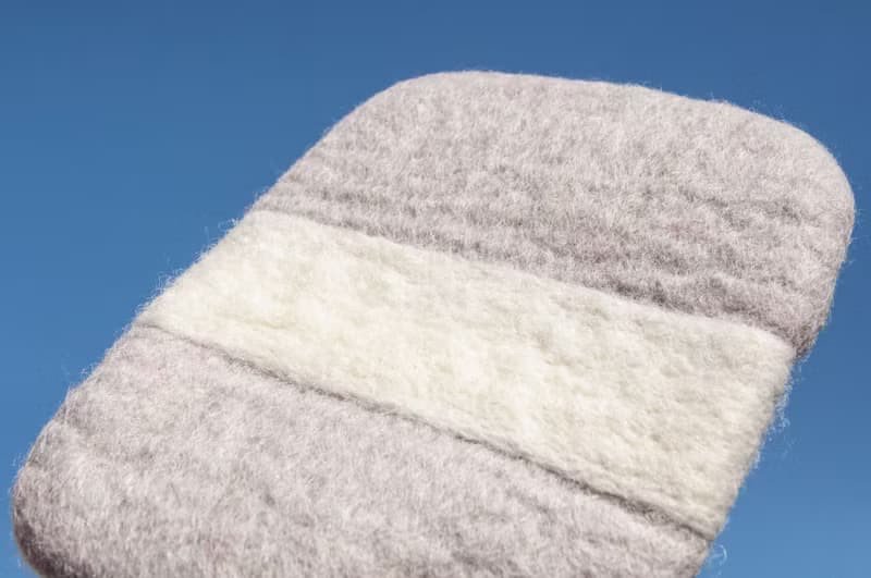 純羊毛氈隔熱手套/廚房用品/羊毛氈保溫手套/阻熱手套-淺灰色白色