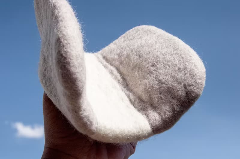 純羊毛氈隔熱手套/廚房用品/羊毛氈保溫手套/阻熱手套-淺灰色白色