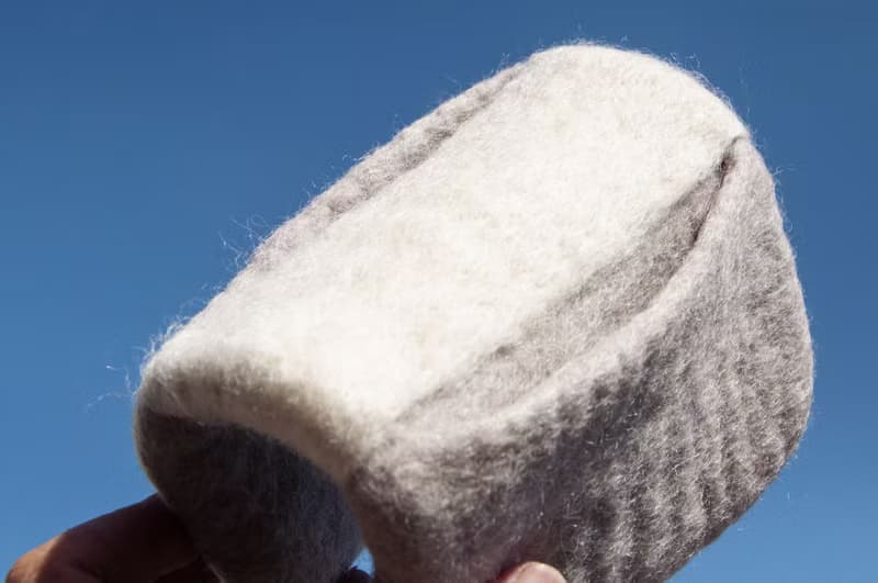 純羊毛氈隔熱手套/廚房用品/羊毛氈保溫手套/阻熱手套-淺灰色白色